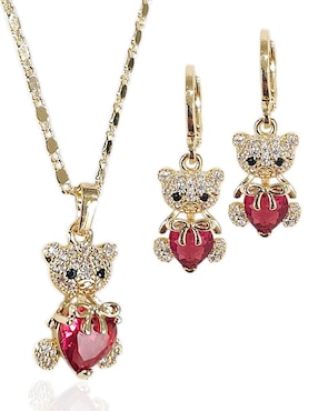 Aretes y collar Og de zirconia