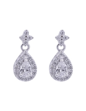Set de aretes de gota Oro Angelus de plata P 925 con acabado pavé zirconia