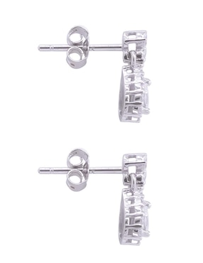 Set de aretes de gota Oro Angelus de plata P 925 con acabado pavé zirconia