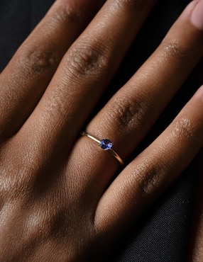 Anillo Gladkova Joyería 14 k de oro tanzanita brillante
