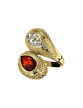 Anillo con gema Ocean Heart Elegance cristal con acabado baño de oro