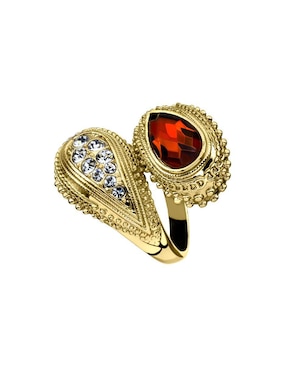 Anillo con gema Ocean Heart Elegance cristal con acabado baño de oro
