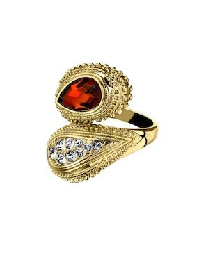 Anillo con gema Ocean Heart Elegance cristal con acabado baño de oro