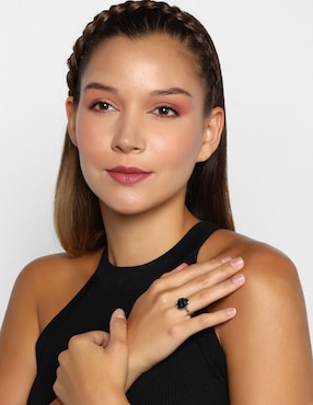 Anillo con gema ovalado Ocean Heart Elegance cristal con acabado baño de oro blanco