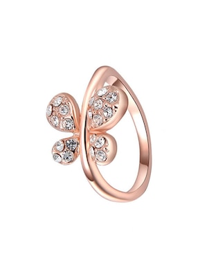 Anillo de mariposa Ocean Heart cristal con acabado baño de oro rosa
