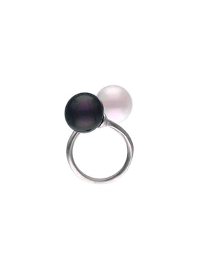 Anillo Majorica Twins & Triplets P 925 de plata perla pulido