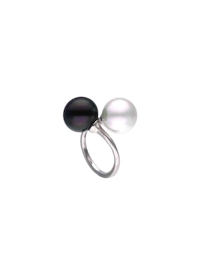 Anillo Majorica Twins & Triplets P 925 de plata perla pulido