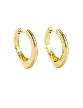 Aretes de aro redondos Mink de plata P 925 con acabado brillante