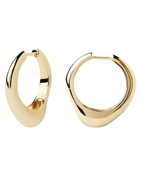 Aretes de aro redondos Mink de plata P 925 con acabado brillante