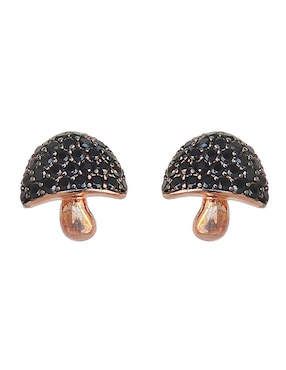 Aretes Sofia Blum de plata P 925 con acabado baño de oro rosa circonita