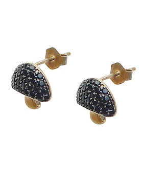 Aretes Sofia Blum de plata P 925 con acabado baño de oro rosa circonita