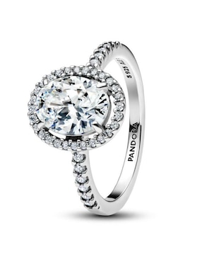 Anillo ovalado Pandora Timeless P 925 de plata zirconia cúbica brillante