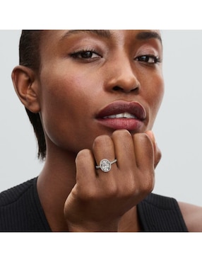 Anillo ovalado Pandora Timeless P 925 de plata zirconia cúbica brillante