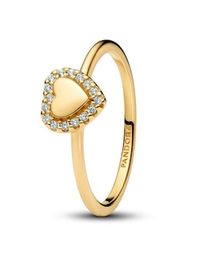 Anillo de corazón Pandora Timeless de plata P 925 zirconia cúbica con acabado baño de oro
