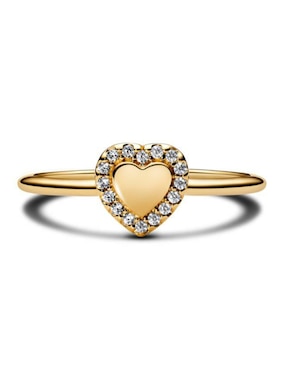 Anillo de corazón Pandora Timeless de plata P 925 zirconia cúbica con acabado baño de oro