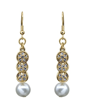 Aretes redondos Ocean Heart Elegance con acabado baño de oro cristal