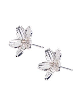 Broqueles de flor Anante de plata P 925 con acabado brillante
