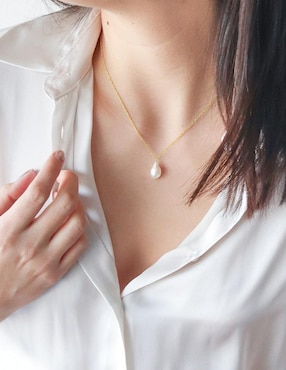 Collar con dije de gota Anante Perlas de plata P 925