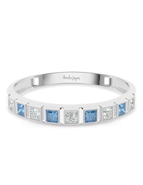 Anillo cuadrado Amelie Joyas 14 k de oro zirconia pulido