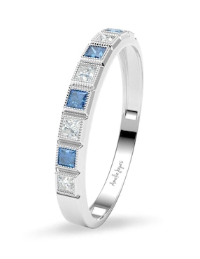 Anillo cuadrado Amelie Joyas 14 k de oro zirconia pulido