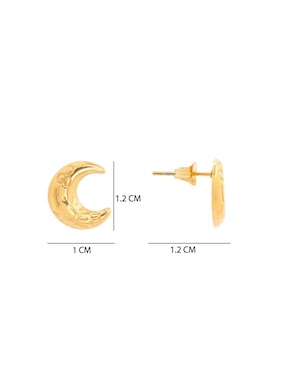 Aretes de luna Oro Angelus con acabado brillante