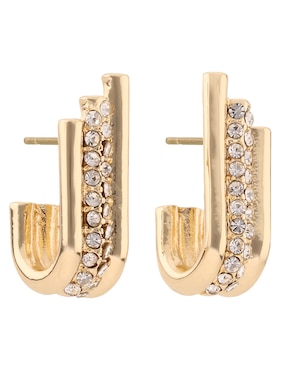 Aretes cortos Nine West Tunnels con acabado pavé zirconia