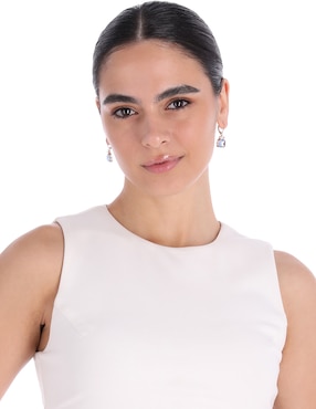 Aretes de rectángulo Lauren Ralph Lauren con acabado brillante cristal