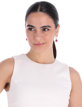 Aretes de rectángulo Lauren Ralph Lauren con acabado brillante cristal