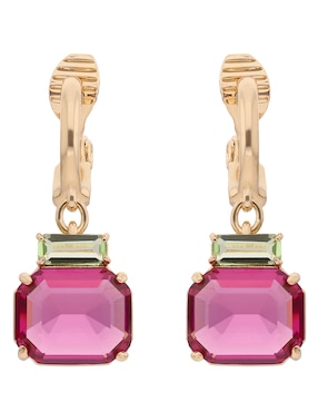 Aretes de rectángulo Lauren Ralph Lauren con acabado brillante cristal