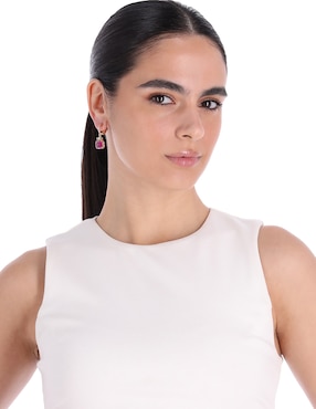 Aretes de rectángulo Lauren Ralph Lauren con acabado brillante cristal