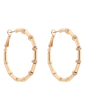 Arracadas Nine West Tunnels con acabado pavé zirconia