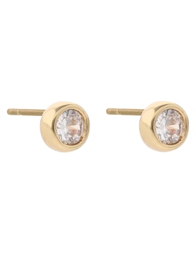 Aretes de círculo Lauren Ralph Lauren con acabado brillante cristal
