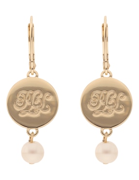 Aretes de círculo Lauren Ralph Lauren con acabado brillante