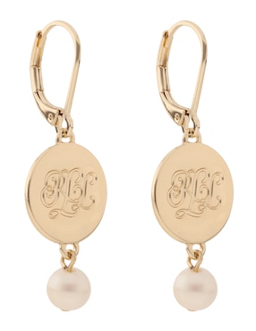 Aretes de círculo Lauren Ralph Lauren con acabado brillante