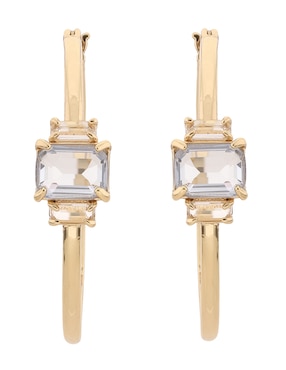 Arracadas Lauren Ralph Lauren con acabado brillante cristal