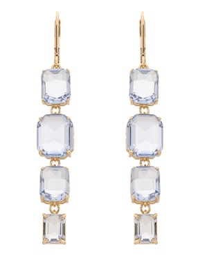 Aretes de rectángulo Lauren Ralph Lauren con acabado brillante cristal