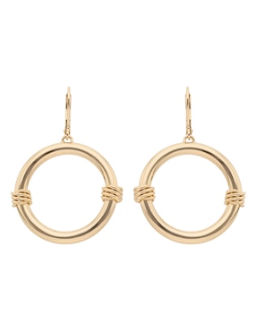 Aretes de círculo Lauren Ralph Lauren con acabado brillante