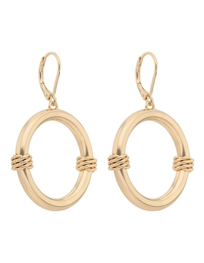 Aretes de círculo Lauren Ralph Lauren con acabado brillante