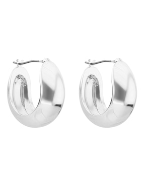 Arracadas de media luna Lauren Ralph Lauren con acabado brillante