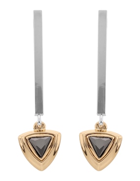 Aretes triangulares Nine West Tritone Emblems con acabado brillante