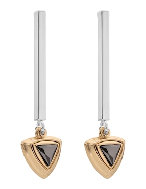 Aretes triangulares Nine West Tritone Emblems con acabado brillante
