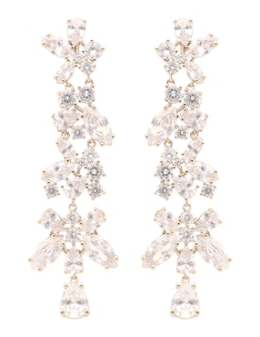 Aretes largos Givenchy Dazzling Haze Gold con acabado pavé cristal