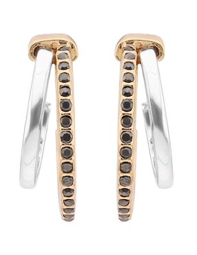 Arracadas Nine West Tritone Emblems con acabado brillante zirconia