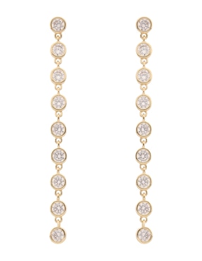 Aretes de círculo Lauren Ralph Lauren con acabado brillante cristal