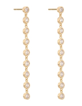 Aretes de círculo Lauren Ralph Lauren con acabado brillante cristal