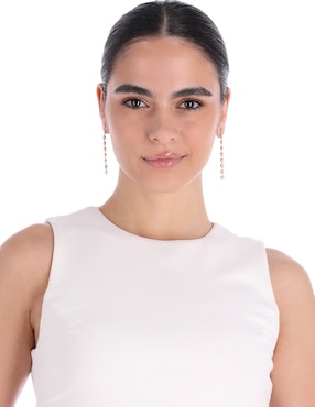 Aretes de círculo Lauren Ralph Lauren con acabado brillante cristal