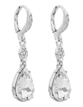Aretes largos de gota Givenchy Ivory Runway con acabado brillante cristal