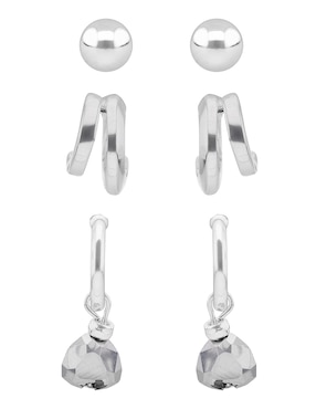 Set de aretes Nine West Stormy Beads con acabado brillante