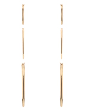 Set de aretes rectangulares Nine West con acabado brillante