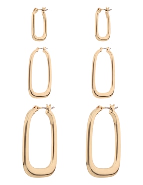 Set de aretes rectangulares Nine West con acabado brillante
